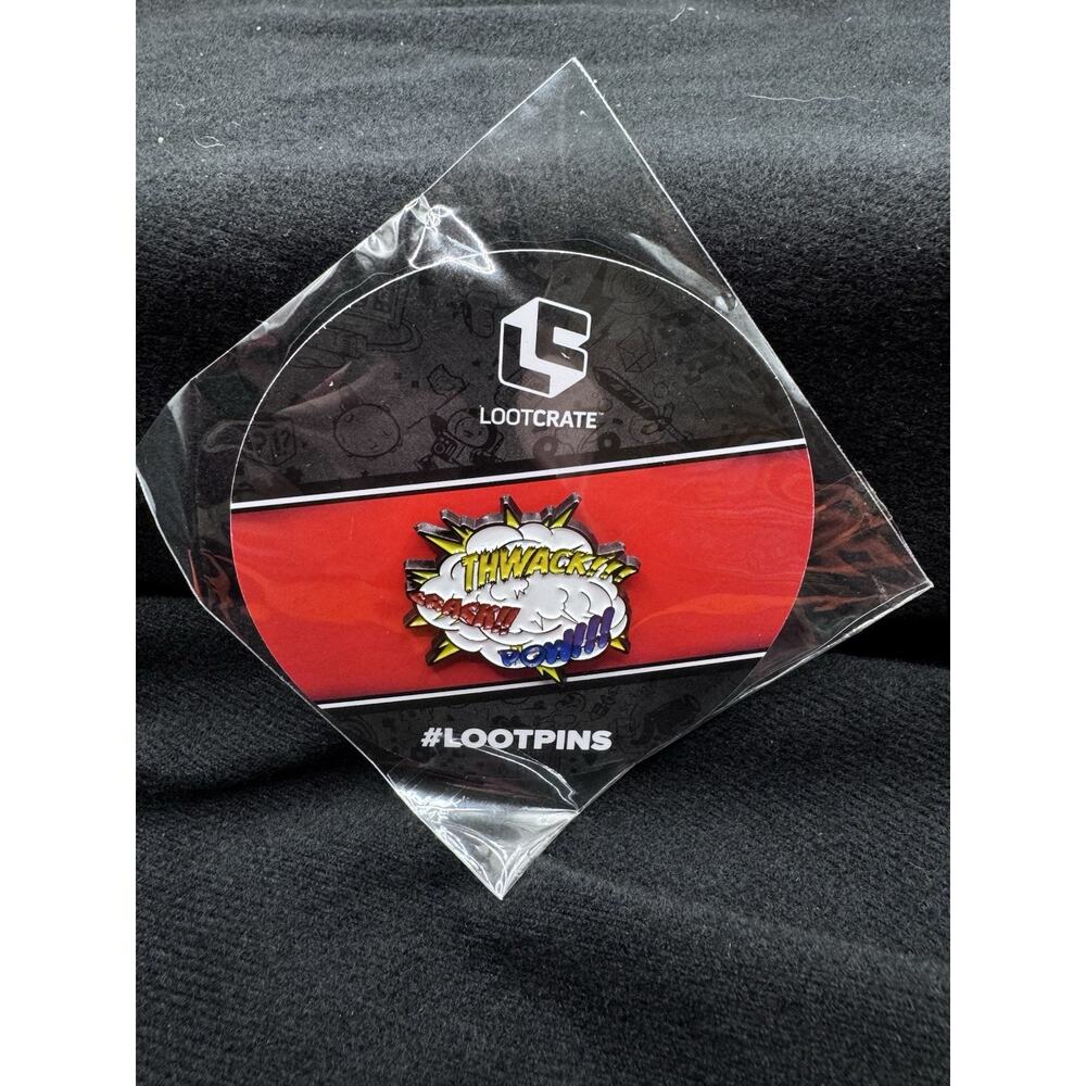 Superhero Fight Pow Crack Cloud Collectible Pin Enamel Loot Crate PinBack New